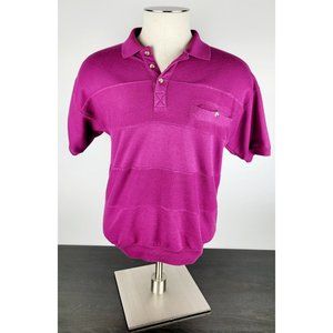 VINTAGE Knightsbridge For Men Block Shirt Polo Short Sleeve Pink Size Medium